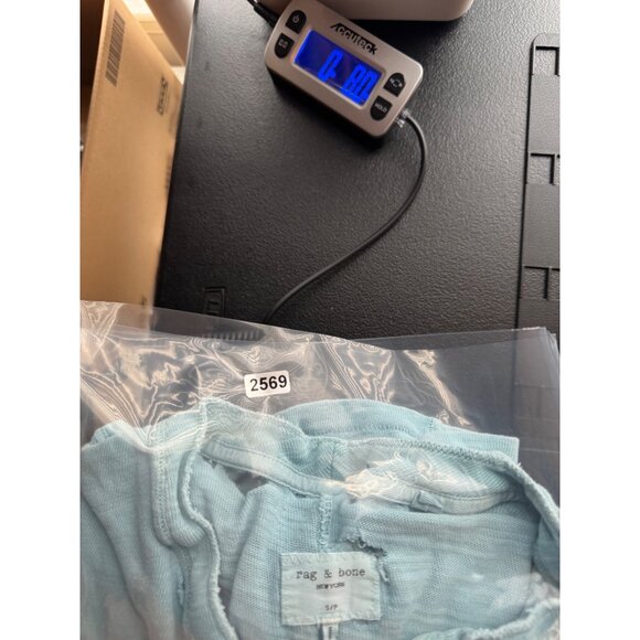 Rag Bone Shirt Mens Small Blue Henley Light Aqua Long Sleeve Destroyed Homeless - Picture 13 of 15